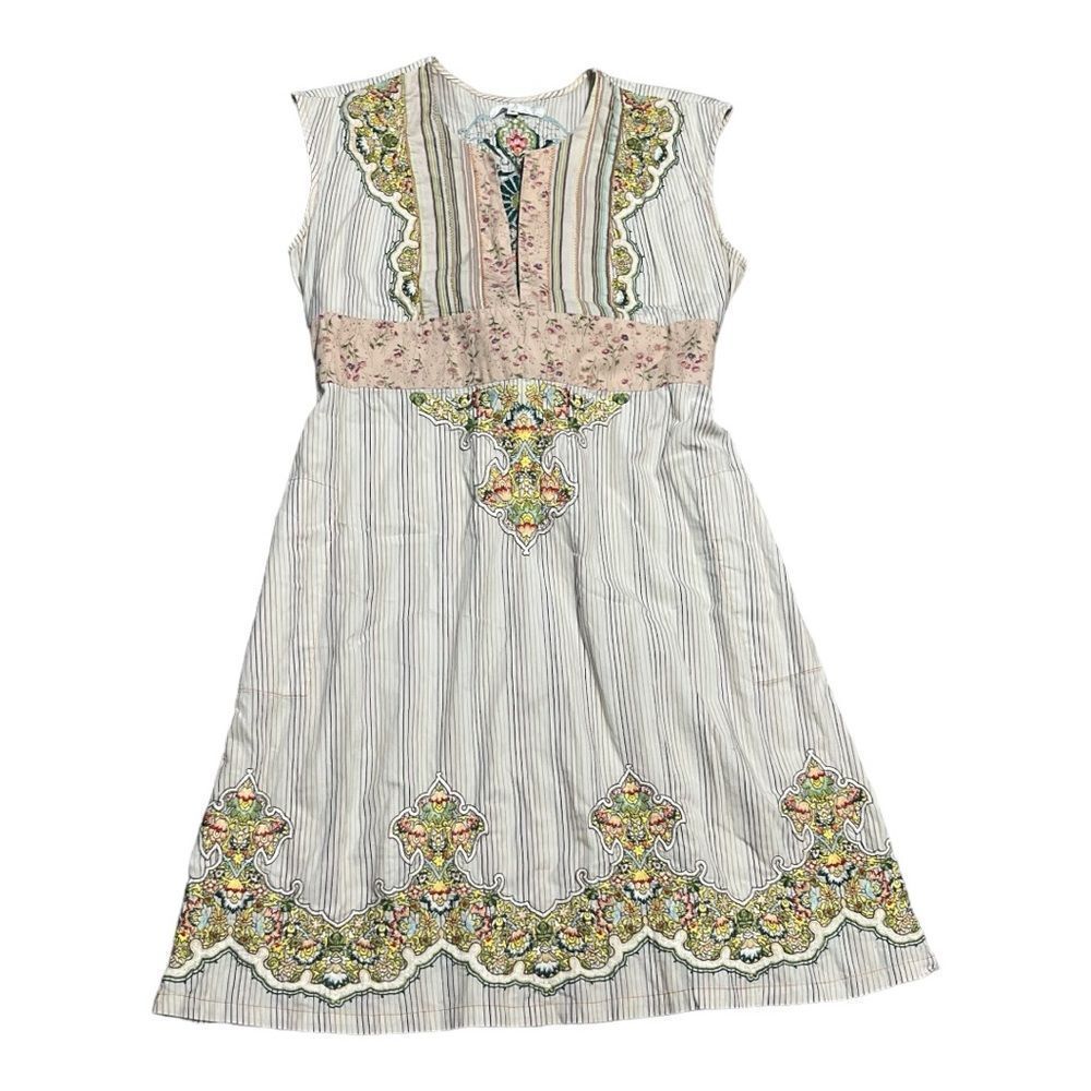Johnny Was Multicolor Embroidered Mini Dress